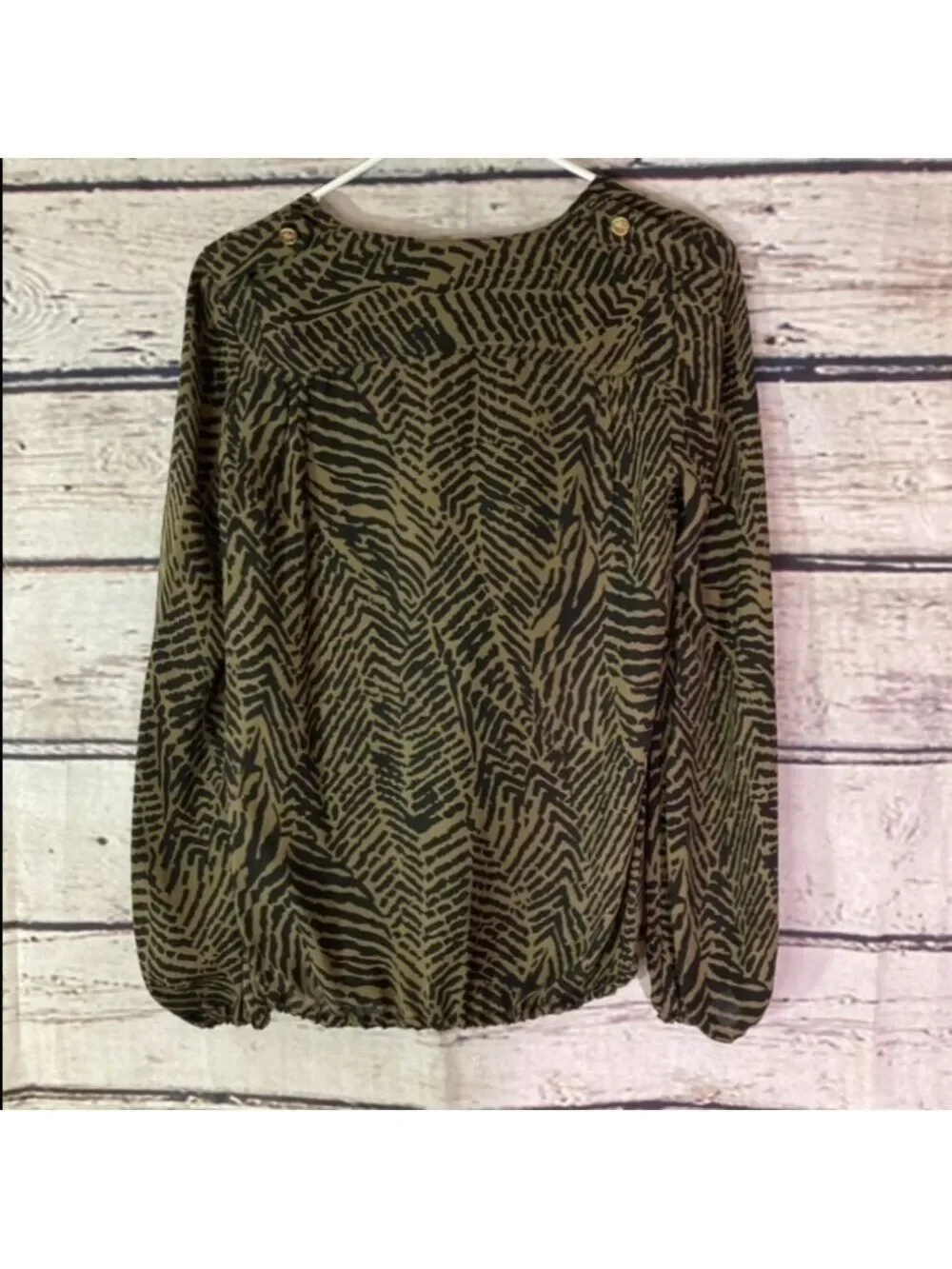 TORY Burch 100% Silk Printed Long Sleeve Blouse